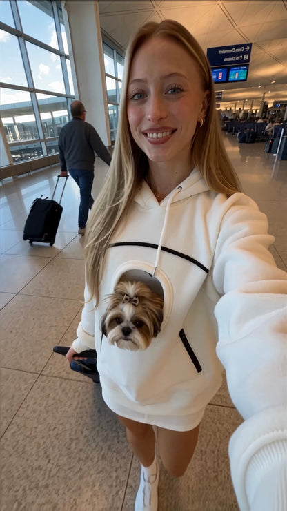 Pet Hoodie Carrier My Pawcket - Pet Carrier Hoodie for Small Dogs and Cats, Hands Free Dog Carrying Sweatshirt, Cozy Pet Pouch Hoodie for Puppy and Cat Travel